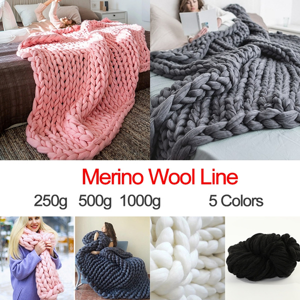 1000g/Ball Super Thick Yarn Soft Merino Wool Yarns Large Chunky Yarn Bulky  Arm Roving Knitting Blanket Spinning Yarn Wool